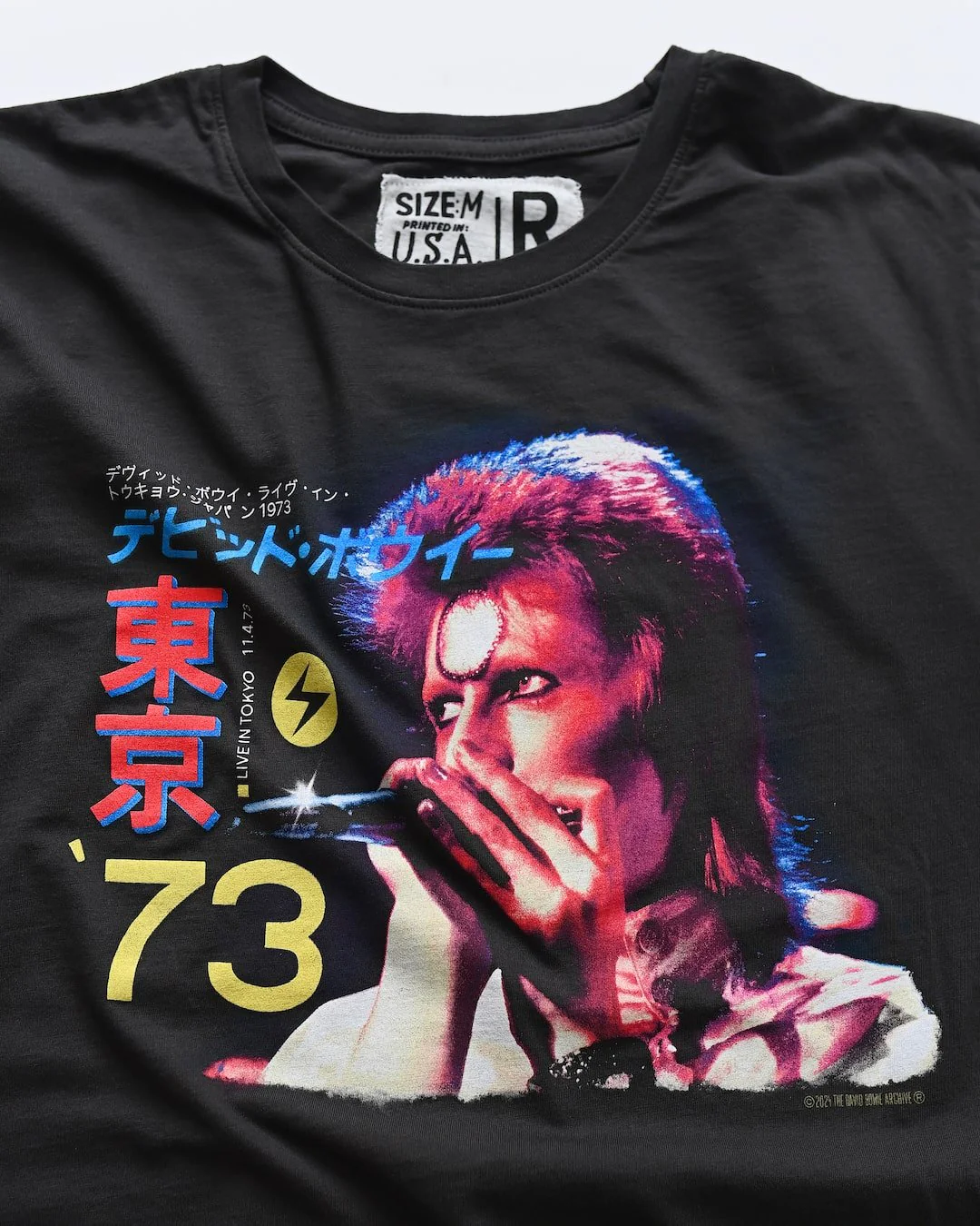 David Bowie 1973 Ziggy Stardust Black Tee - Image 2