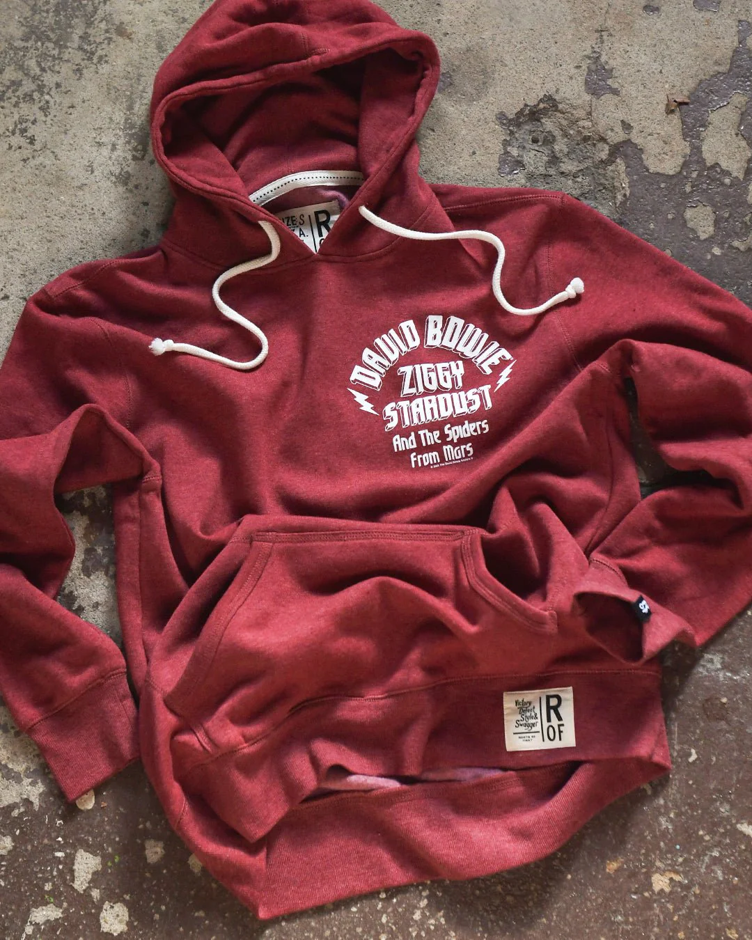 David Bowie Ziggy Stardust '72 Cardinal PO Hoody