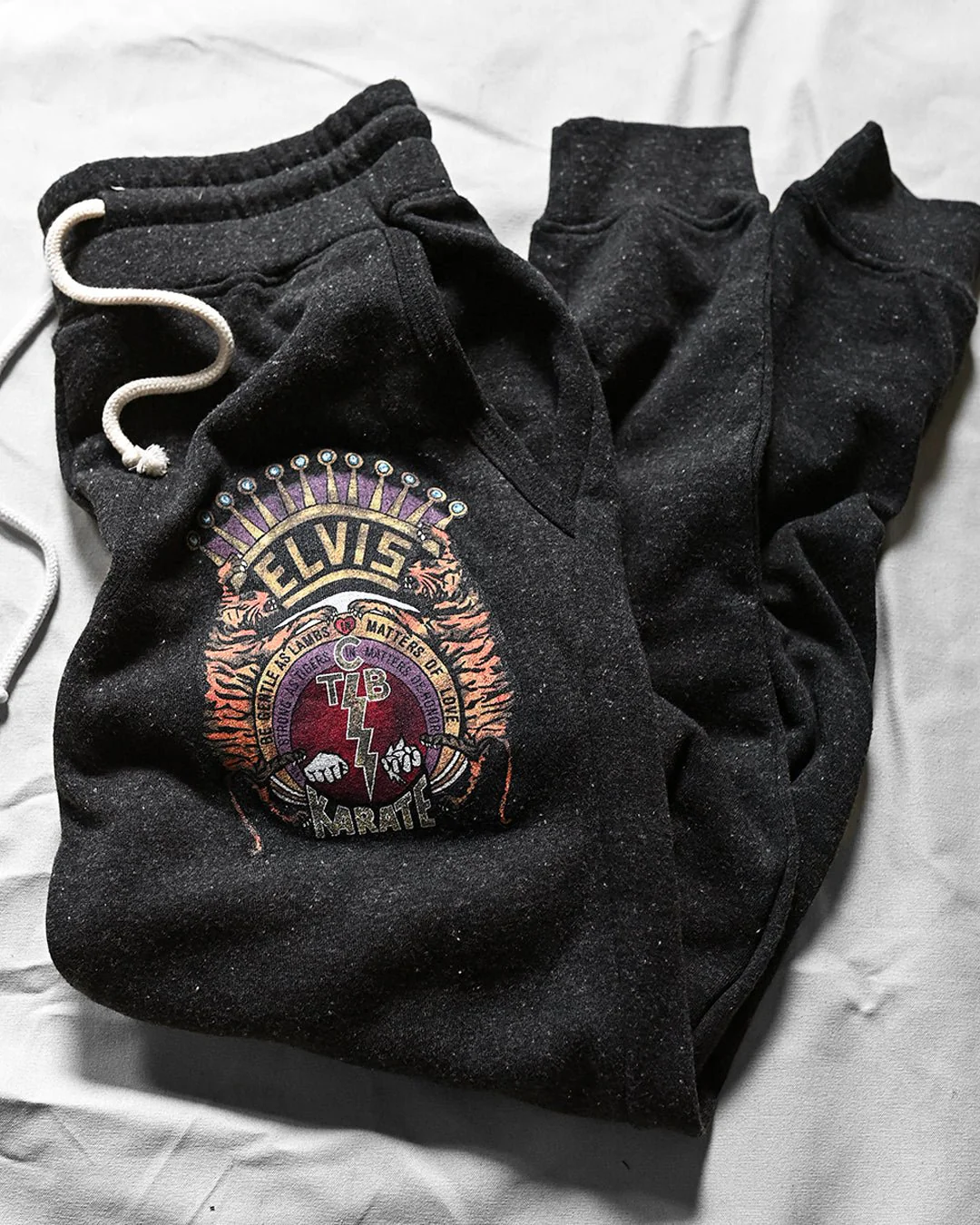 Elvis TCB Tiger Crest Black Sweatpants