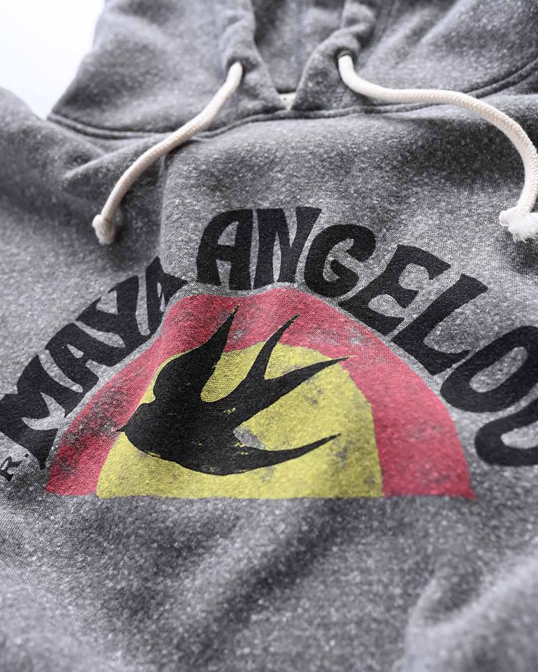 Maya Angelou Caged Bird Sings Grey PO Hoody - Image 2