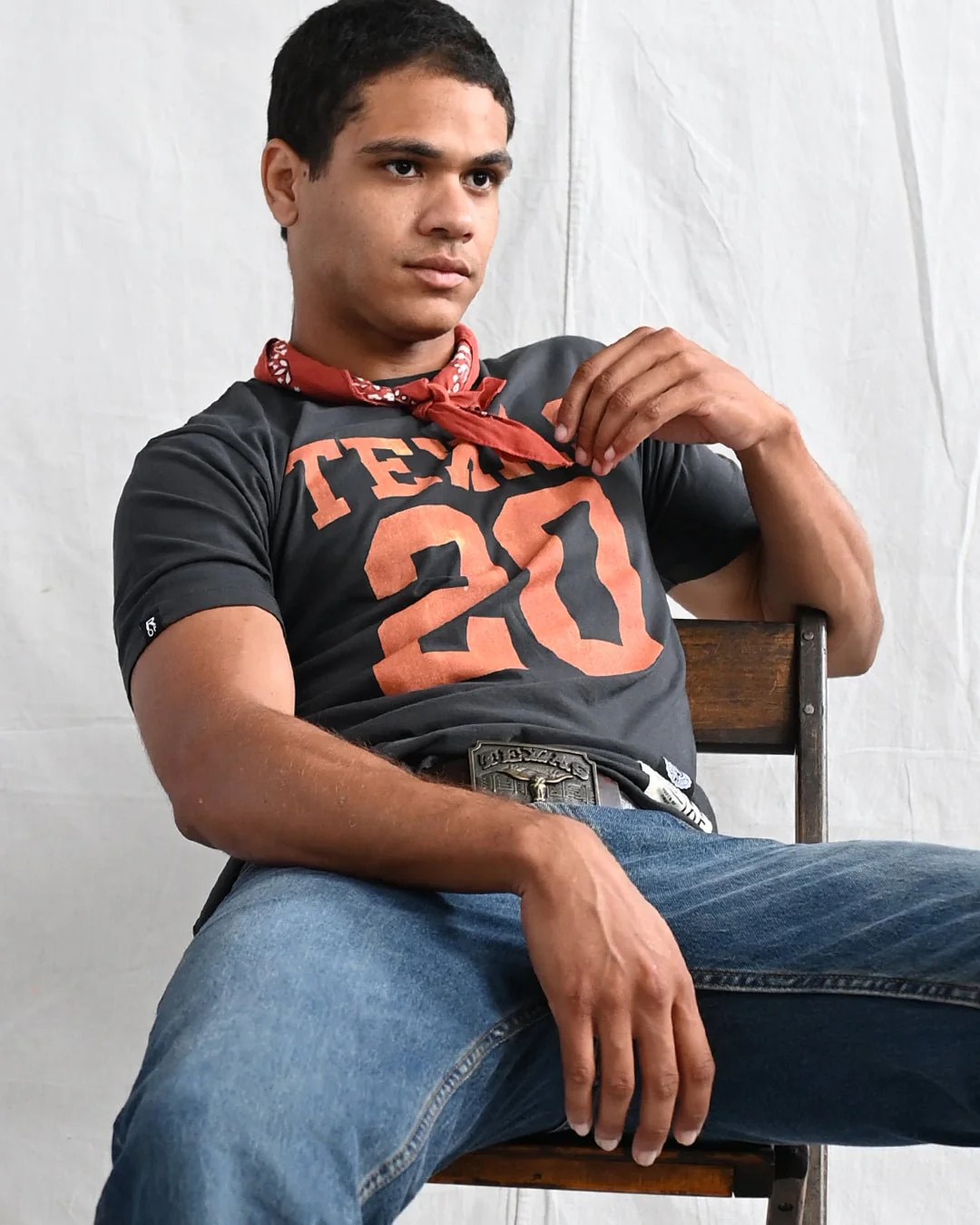 UT - Earl Campbell #20 Football Black Tee