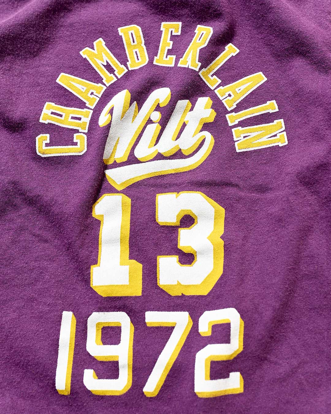 Wilt Chamberlain #13 Purple Tee - Image 3